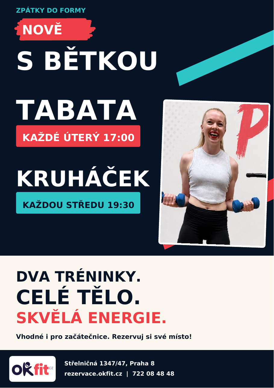 Nové lekce s Bětkou – Tabata v úterý a Kruháček ve středu
